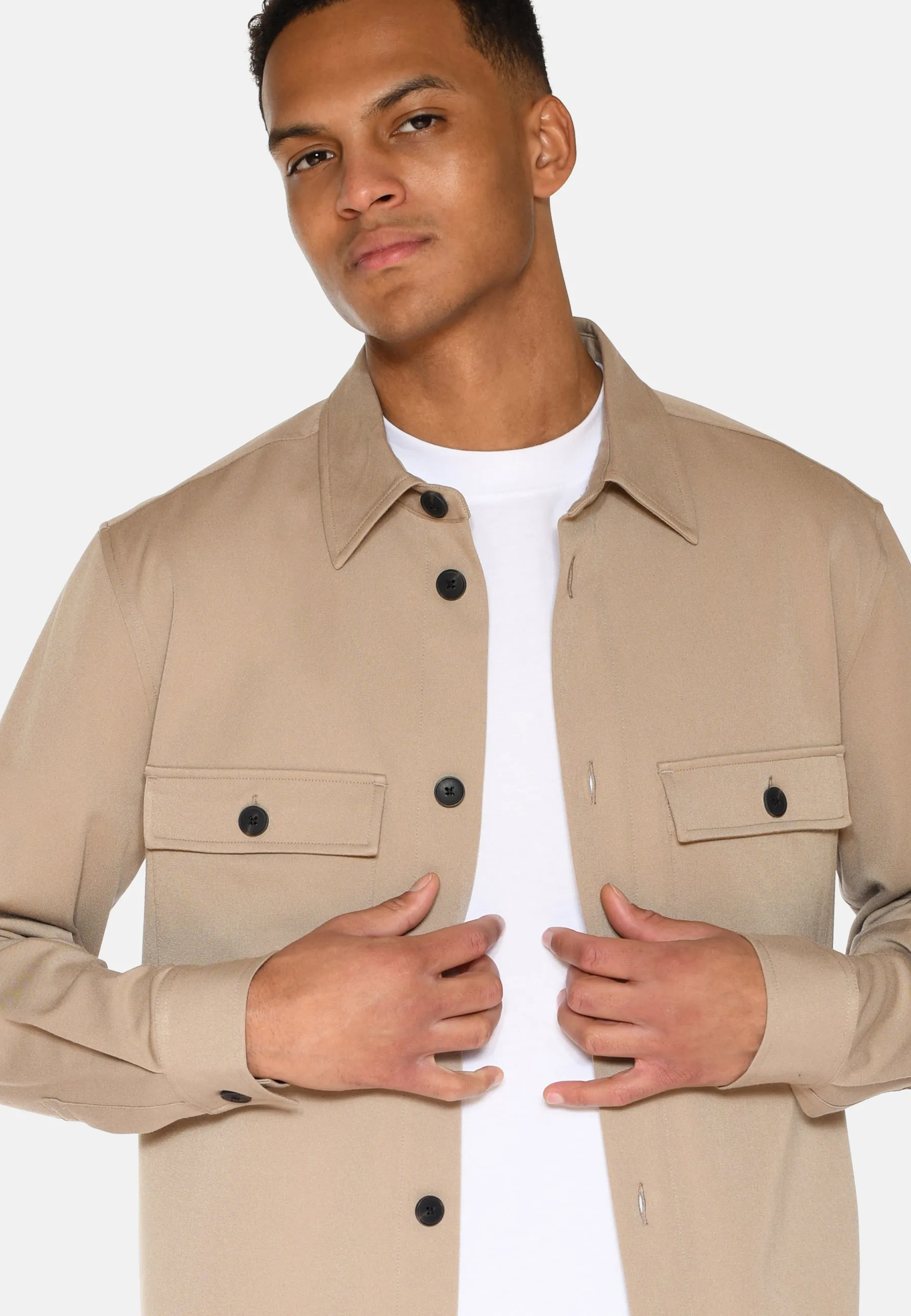 Santon overshirt 3808 - Chinchilla