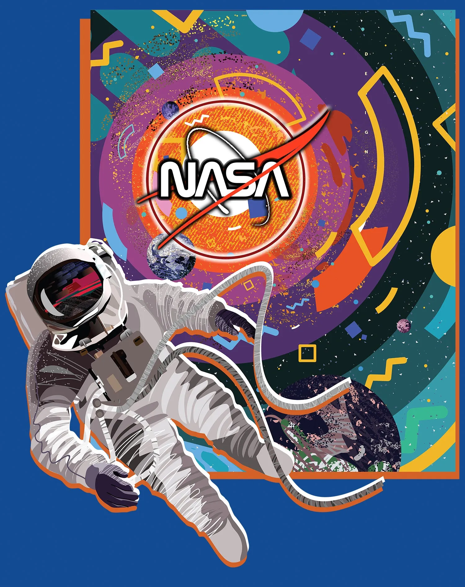 Science Space NASA Astronaut Memphis Art Retro 80s Nerd Geek Official Women's T-shirt