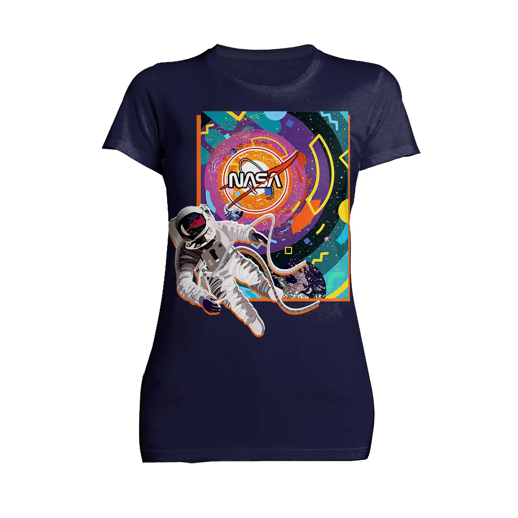 Science Space NASA Astronaut Memphis Art Retro 80s Nerd Geek Official Women's T-shirt