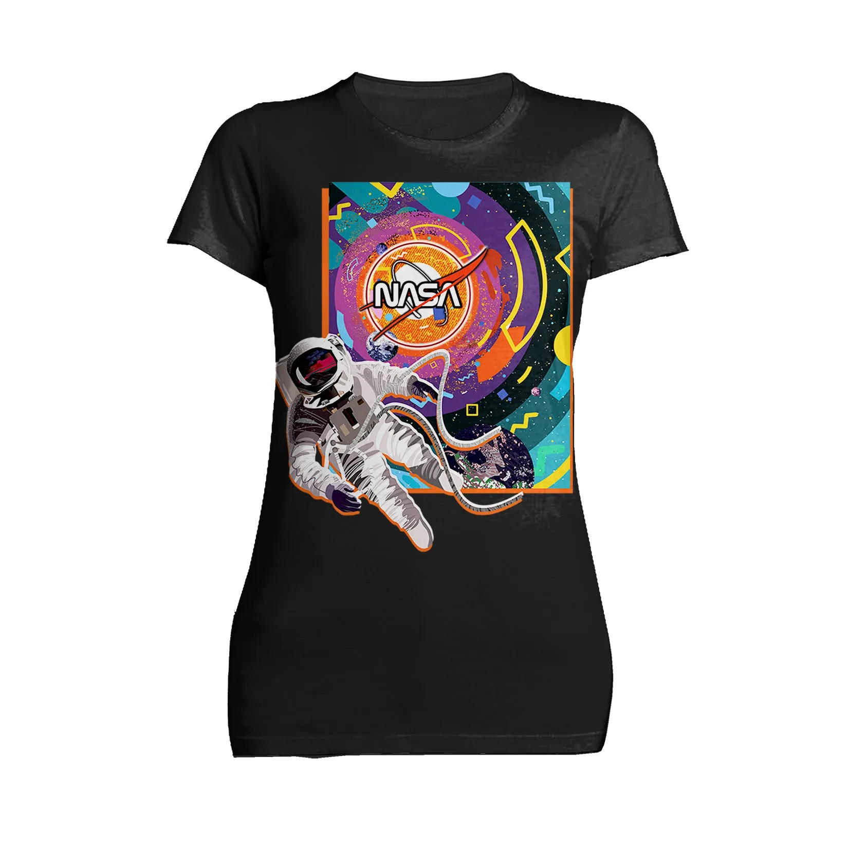 Science Space NASA Astronaut Memphis Art Retro 80s Nerd Geek Official Women's T-shirt