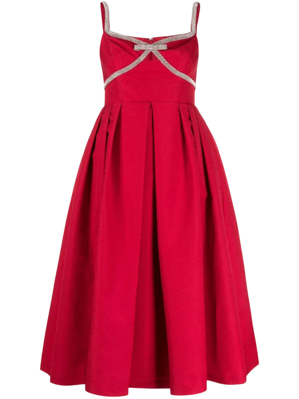 Self-Portrait Bow-embellished Midi Dress In Red UK 6
