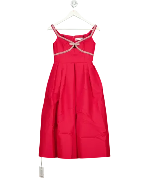Self-Portrait Bow-embellished Midi Dress In Red UK 6