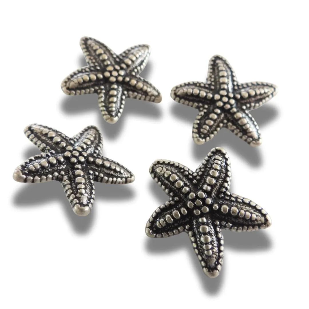 Set of 4 starfish-shaped buttons