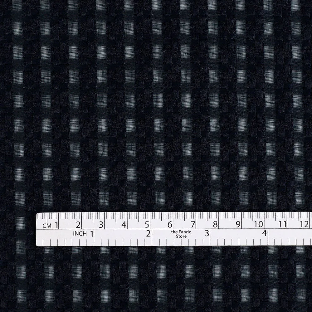 Sheer Woven Grid Poly / Nylon - Navy