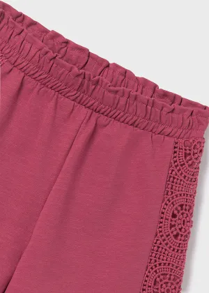 Shorts w/Crochet Detail, Terracotta, 6275