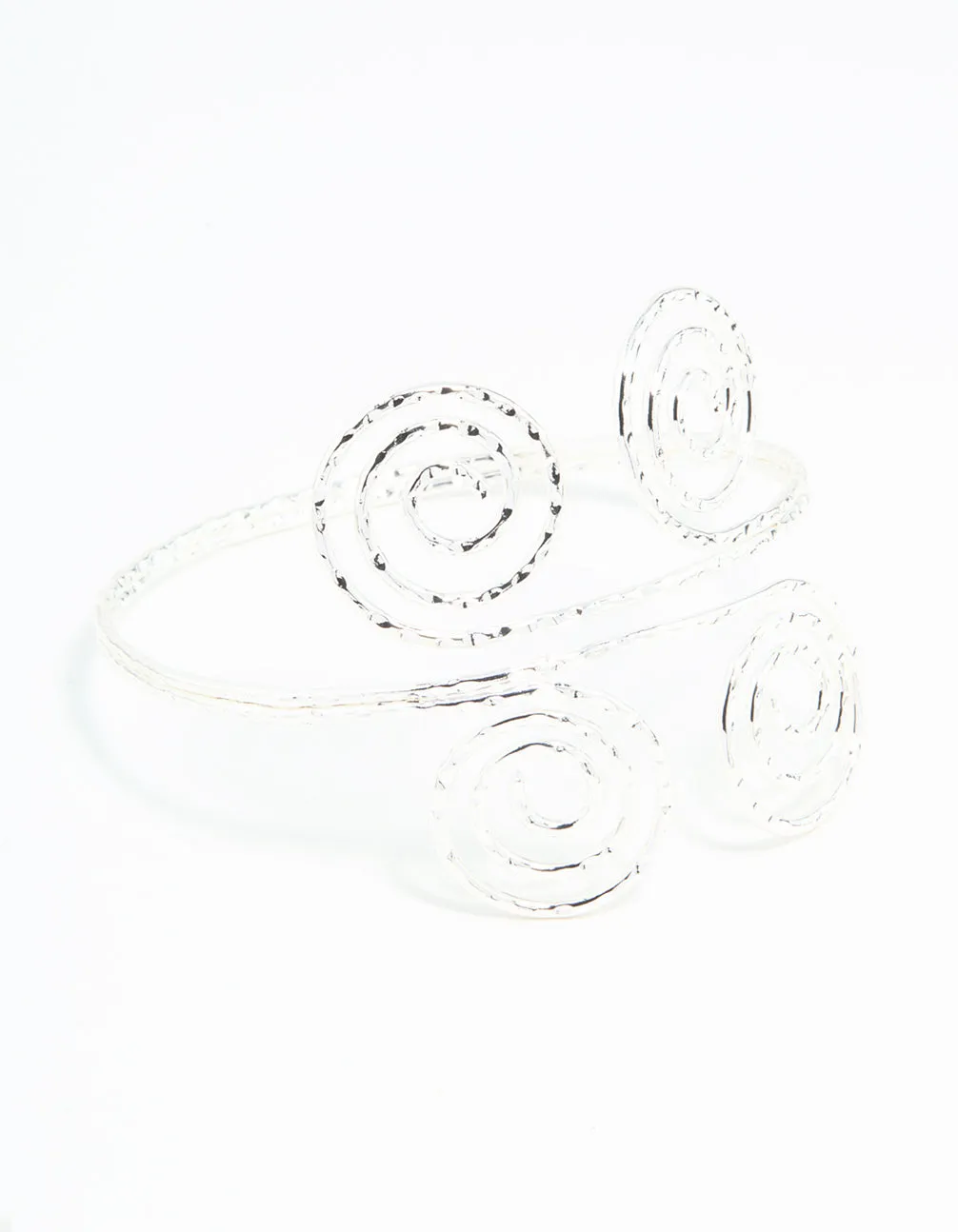 Silver Double Swirl Arm Cuff