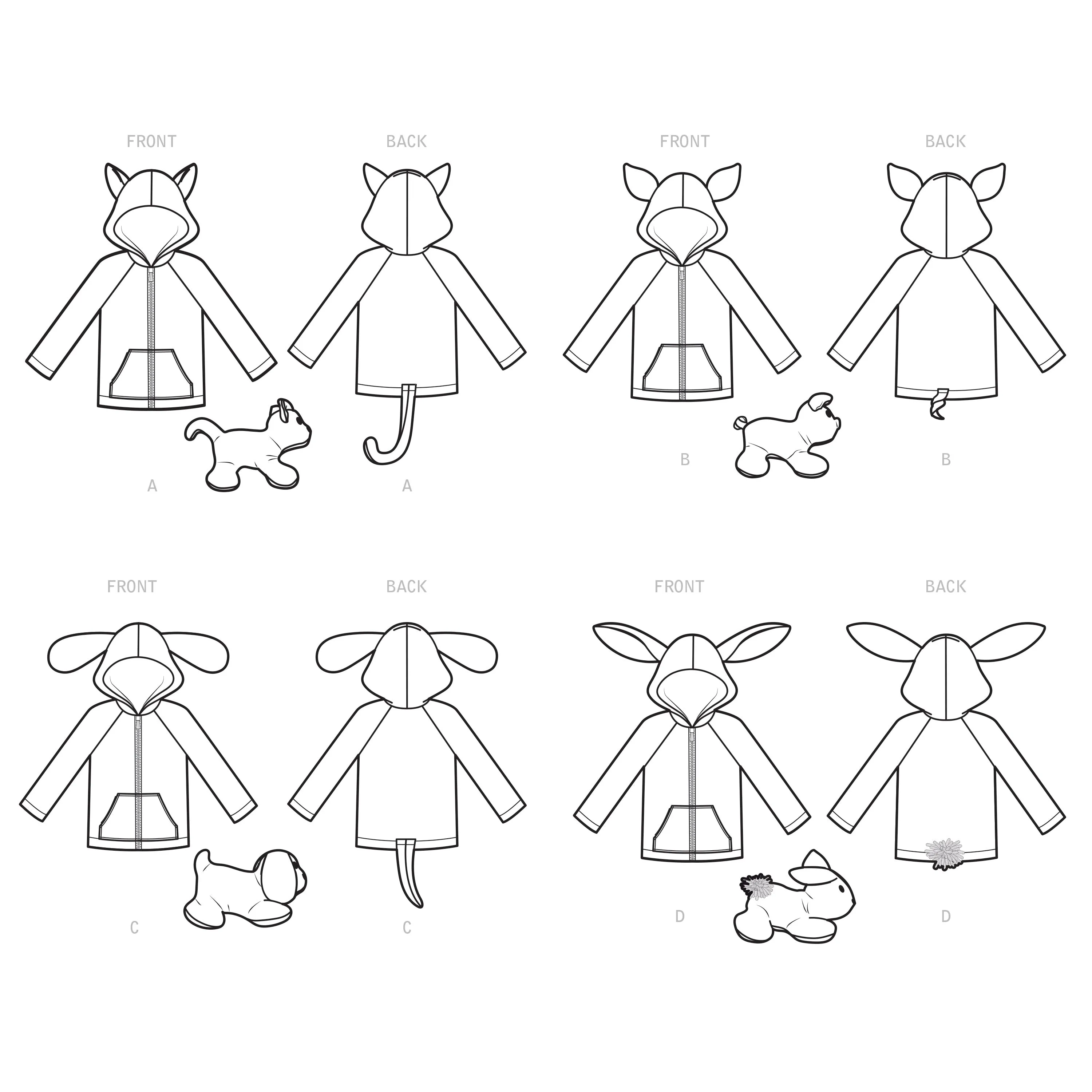 Simplicity Pattern 9391 Toddler's Jacket & Plush