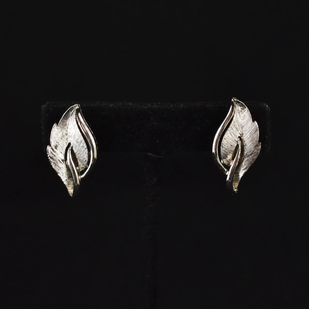 Single Textured Leaf Earrings