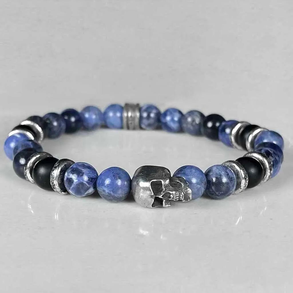 Sinister Skull Beaded Bracelet Sodalite