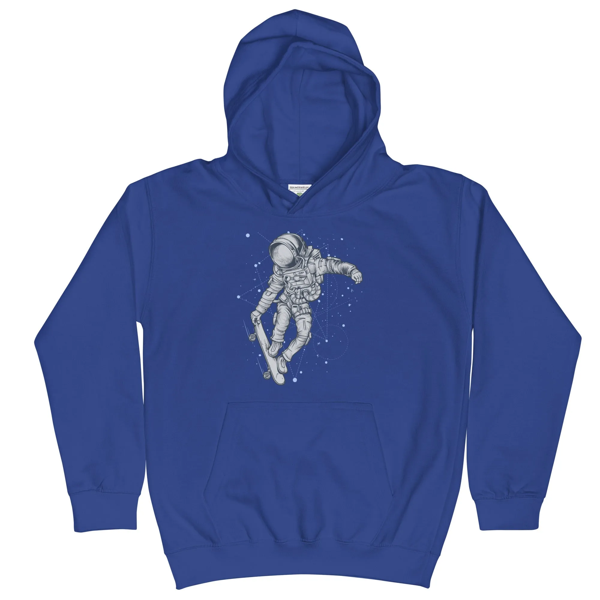 Skateboarding Astronaut - Sustainably Made Kids Hoodie