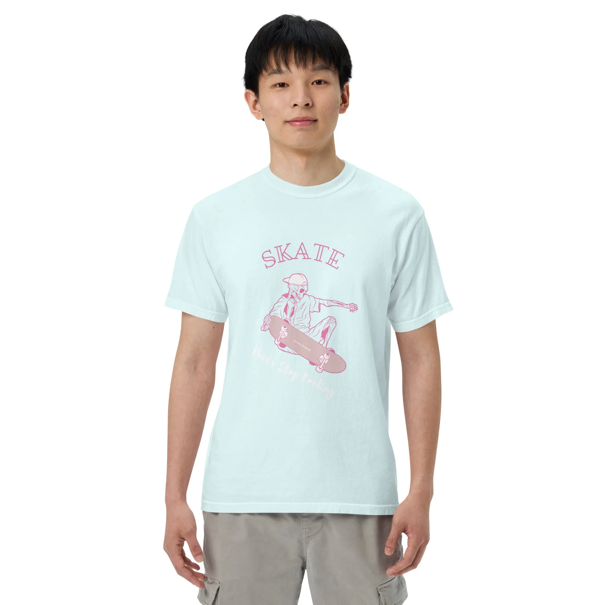 Skating Never Stop Roling men's garment-dyed heavyweight t-shirt