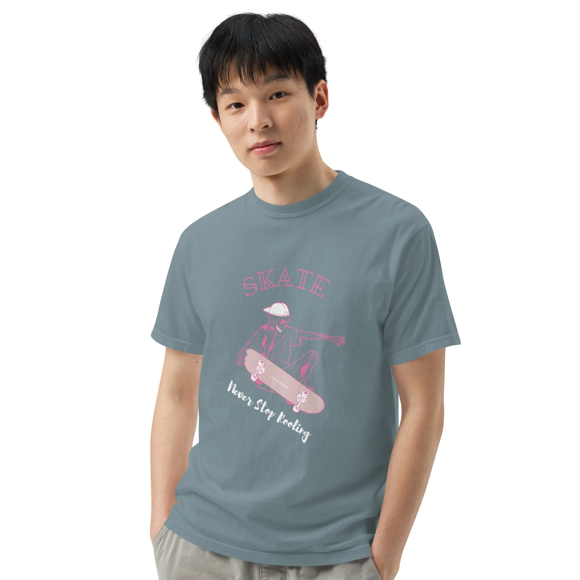 Skating Never Stop Roling men's garment-dyed heavyweight t-shirt