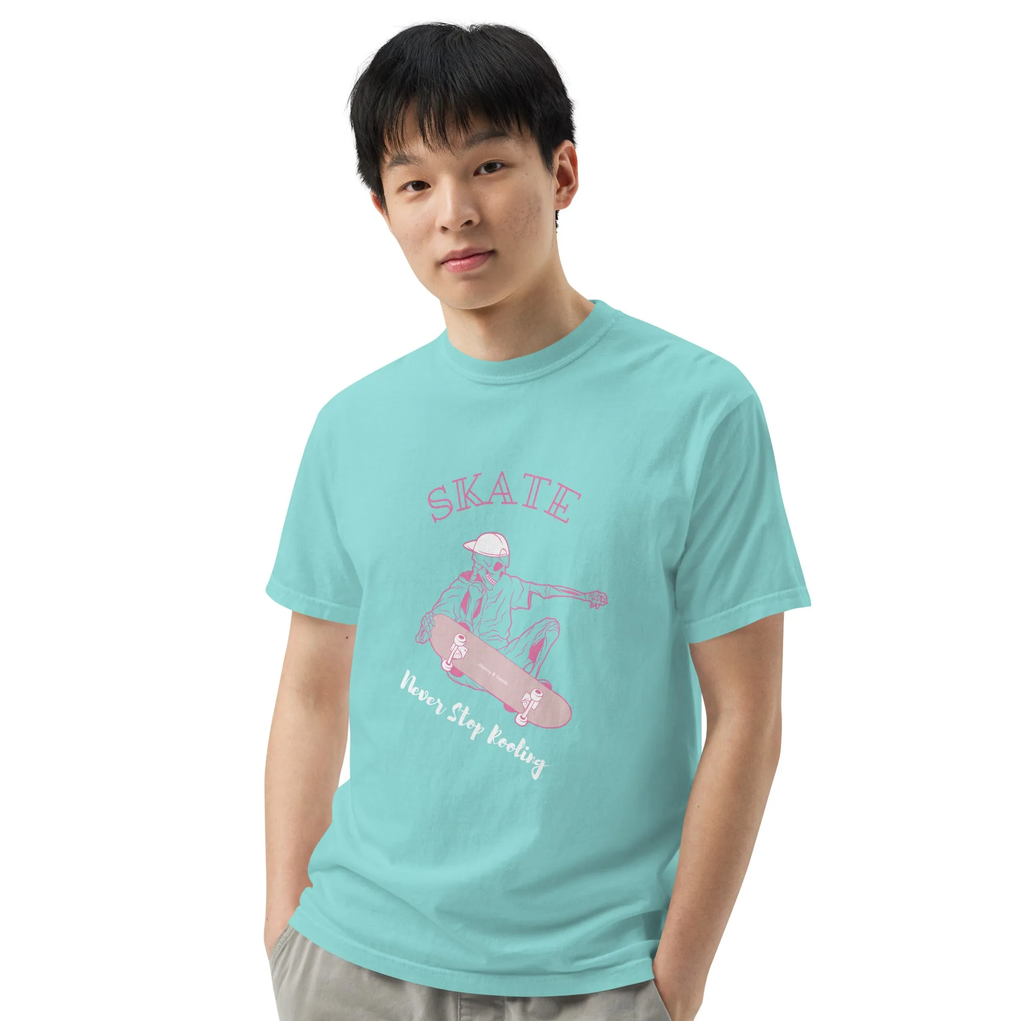 Skating Never Stop Roling men's garment-dyed heavyweight t-shirt