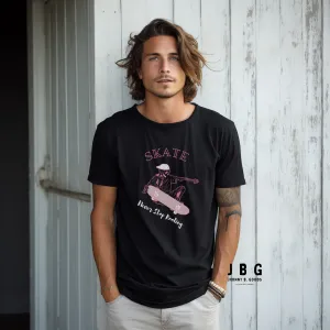 Skating Never Stop Roling men's garment-dyed heavyweight t-shirt