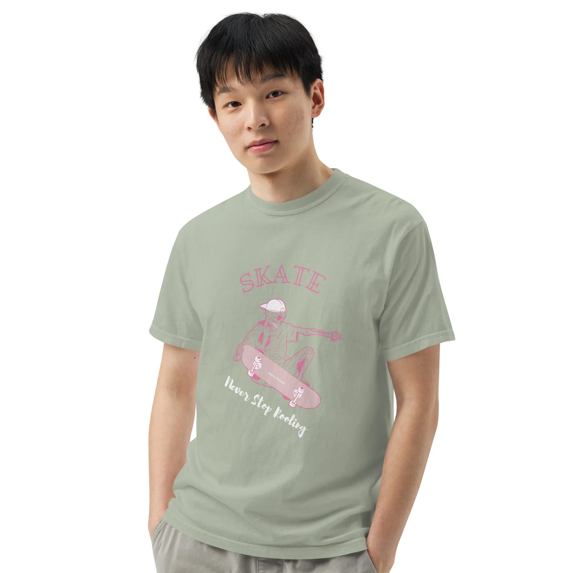 Skating Never Stop Roling men's garment-dyed heavyweight t-shirt