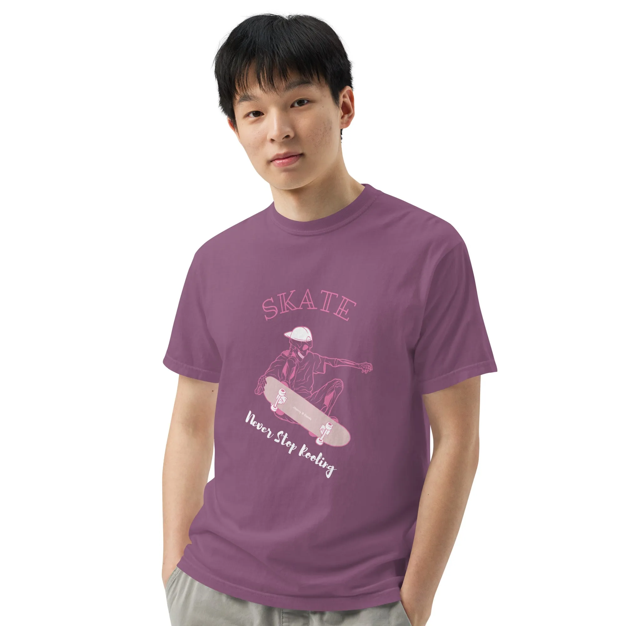 Skating Never Stop Roling men's garment-dyed heavyweight t-shirt