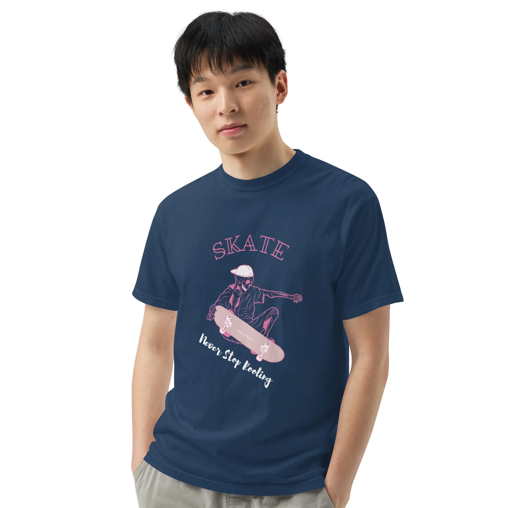 Skating Never Stop Roling men's garment-dyed heavyweight t-shirt