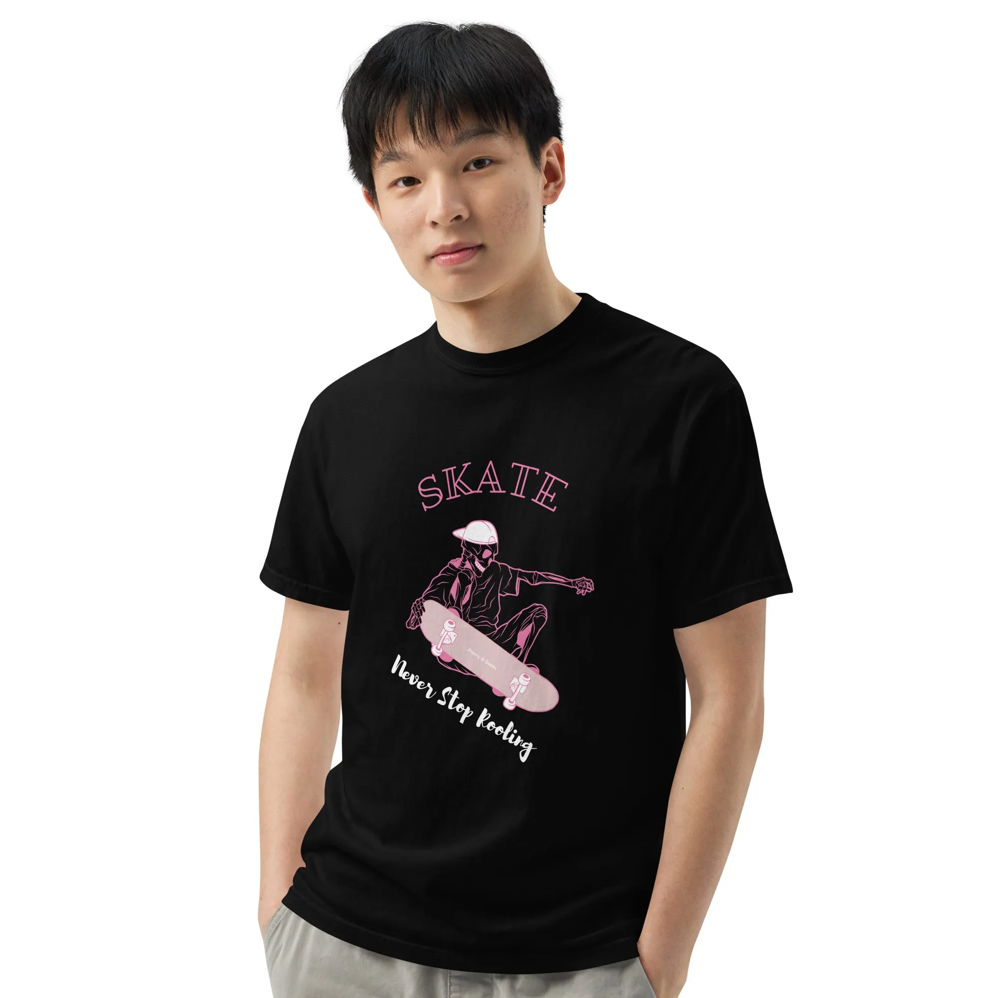 Skating Never Stop Roling men's garment-dyed heavyweight t-shirt