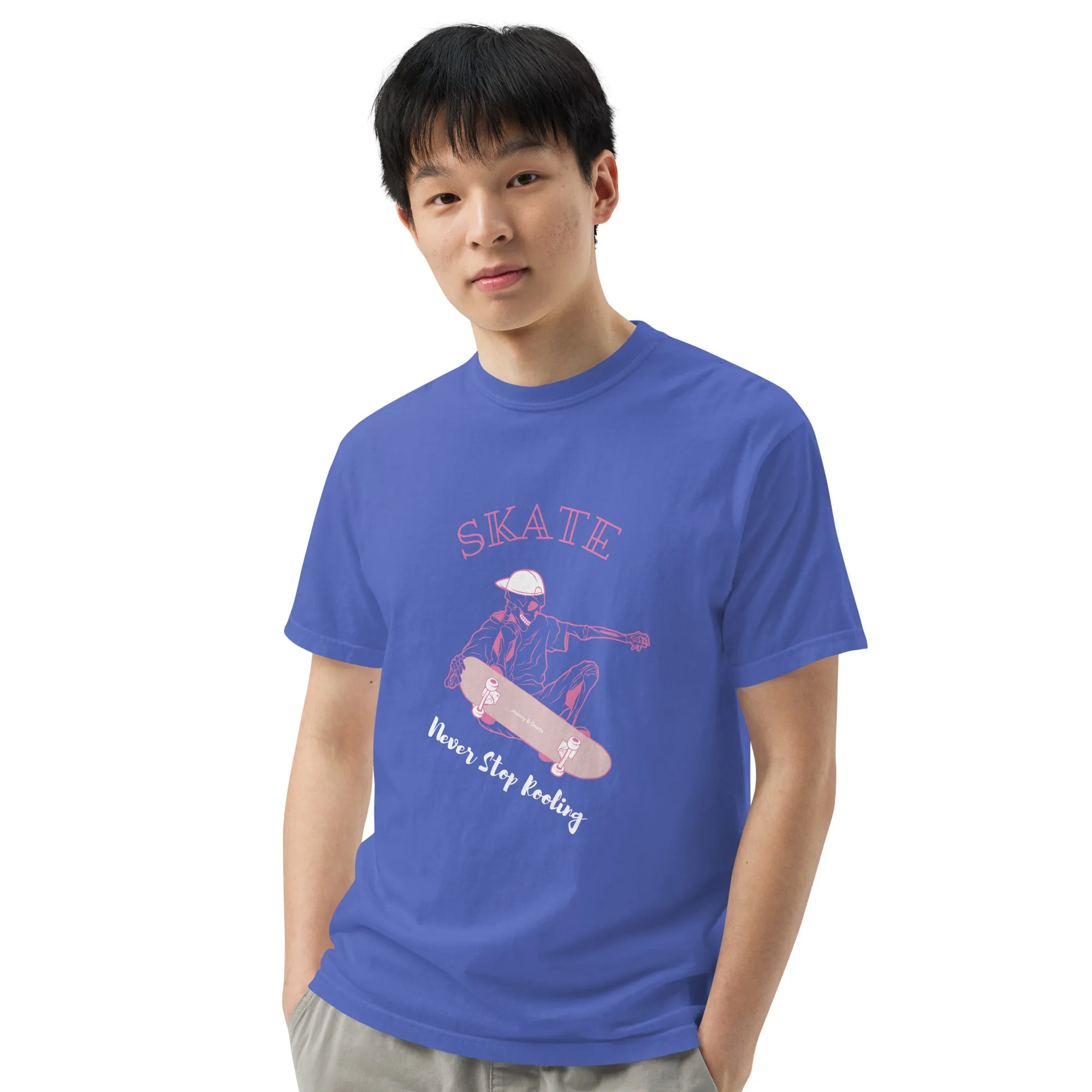 Skating Never Stop Roling men's garment-dyed heavyweight t-shirt