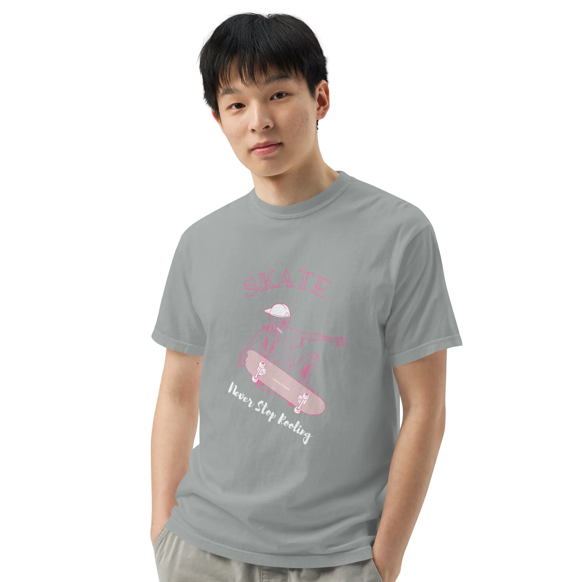 Skating Never Stop Roling men's garment-dyed heavyweight t-shirt