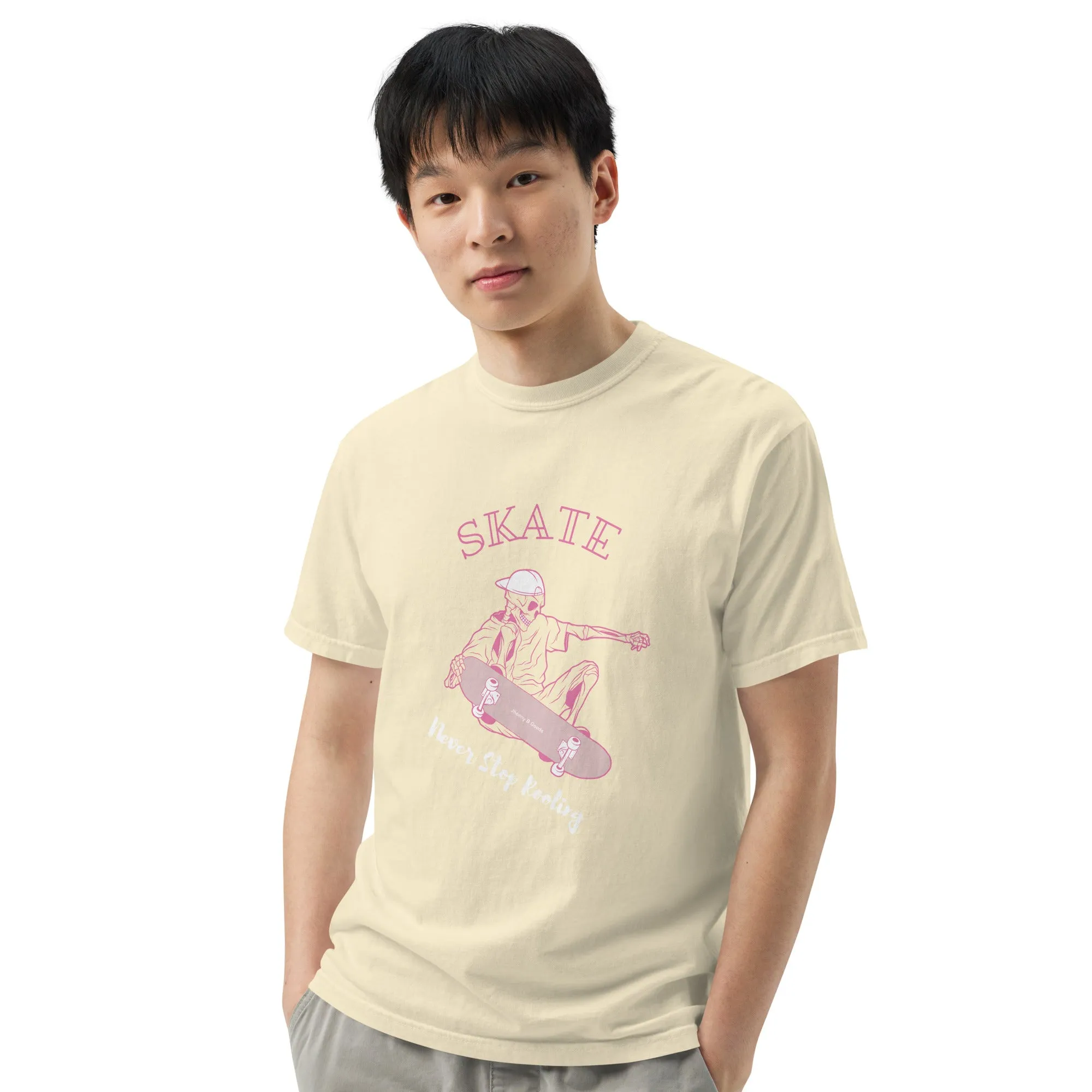 Skating Never Stop Roling men's garment-dyed heavyweight t-shirt