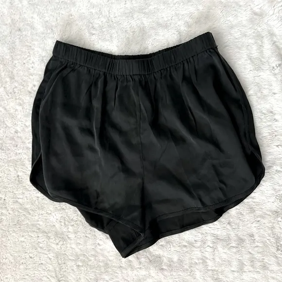 SKIMS Black Silk Sleep Tap Shorts