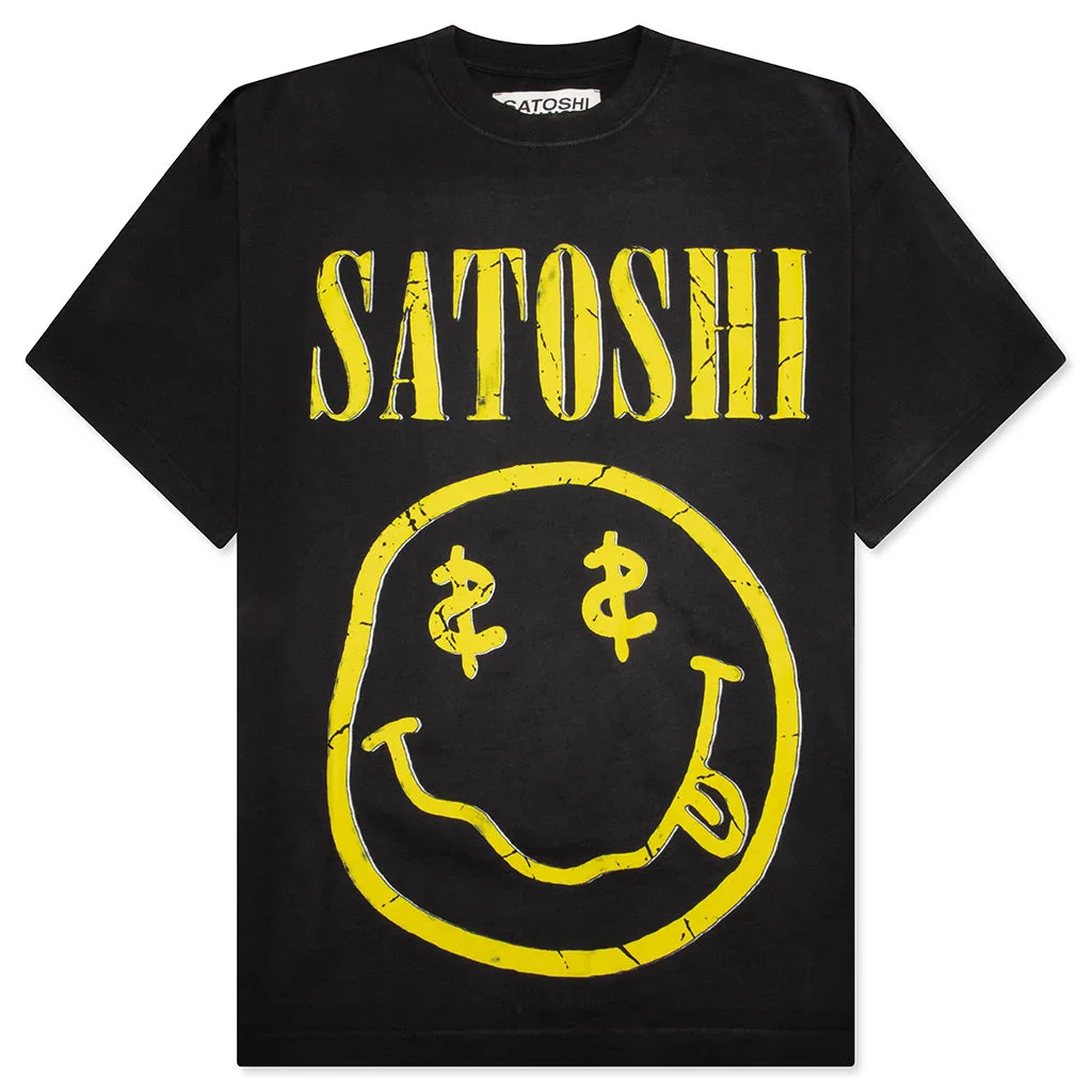 Smiley Tee - Washed Black