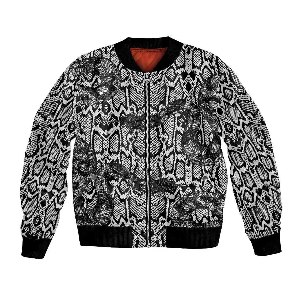 Snake African Skin Animals Pattern Bomber Jacket LT15