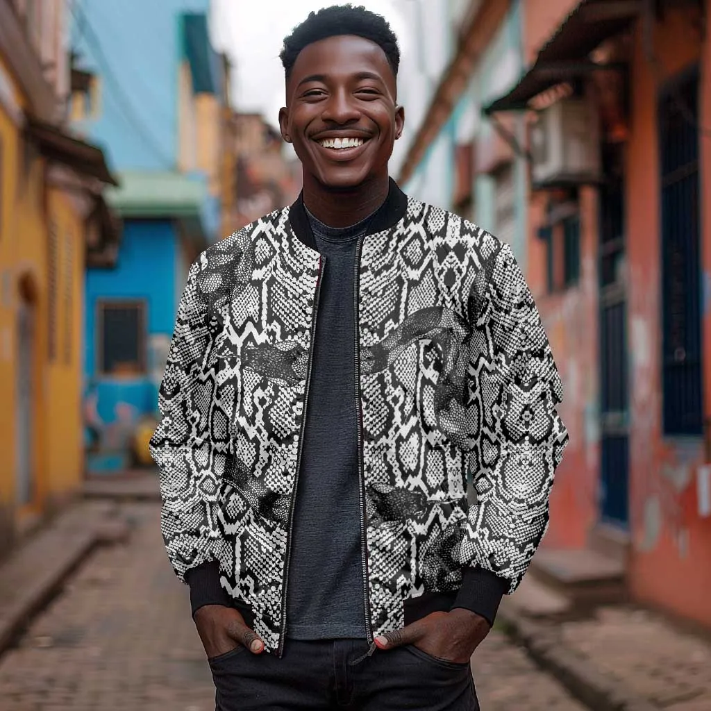 Snake African Skin Animals Pattern Bomber Jacket LT15