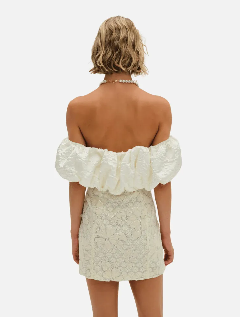 Snowflake Daisy Mini Dress - Cream