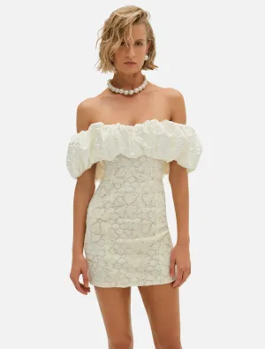 Snowflake Daisy Mini Dress - Cream