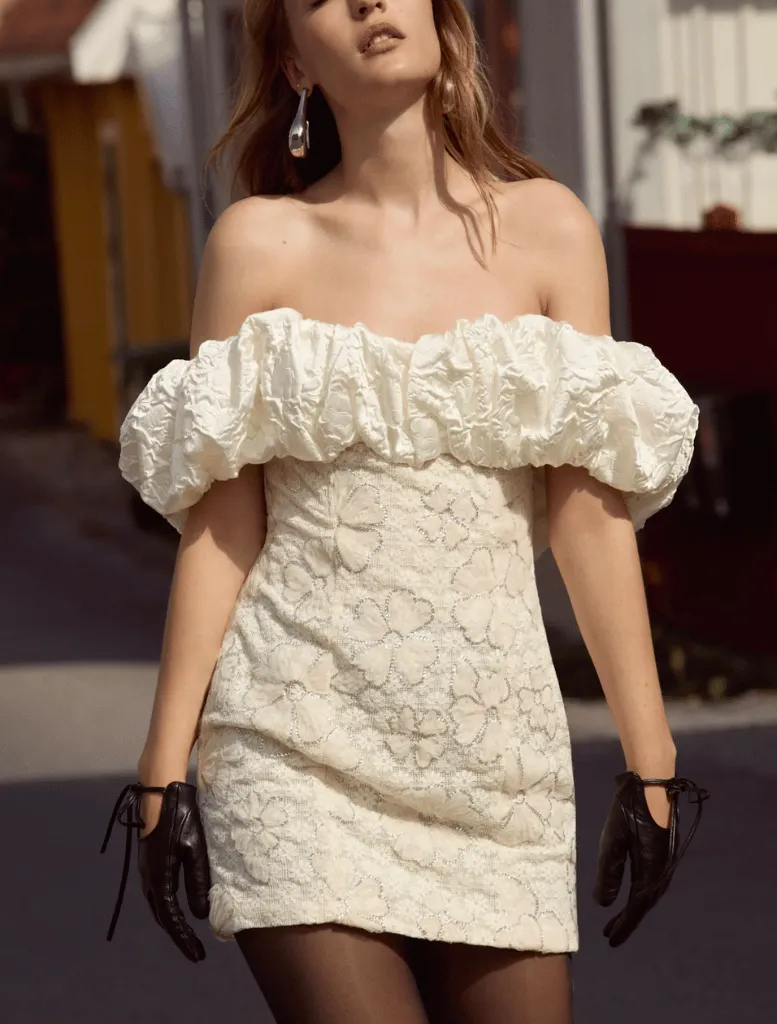 Snowflake Daisy Mini Dress - Cream