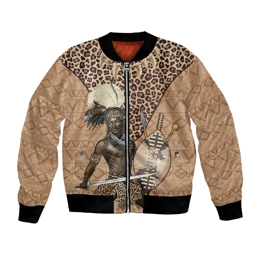 South Africa Zulu People Bomber Jacket Zulu Warrior - African Pattern LT15
