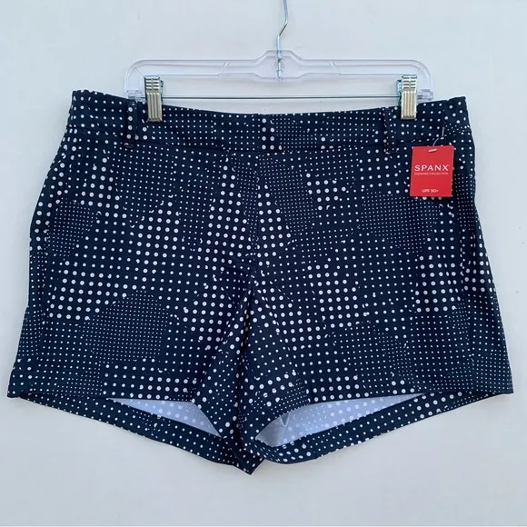 SPANX 4” Sunshine Short Women’s Navy Blue / White XL 50473R Sunshine Collection