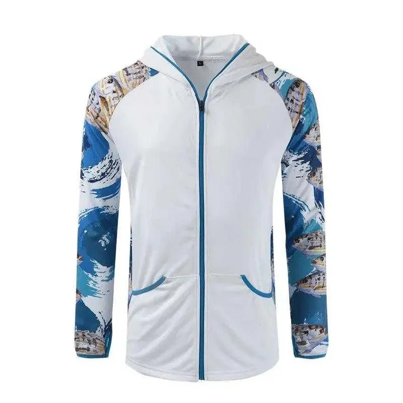 SPATA Long Sleeve Fishing Hooded Shirt Breathable and Moisture-Wicking Fabric