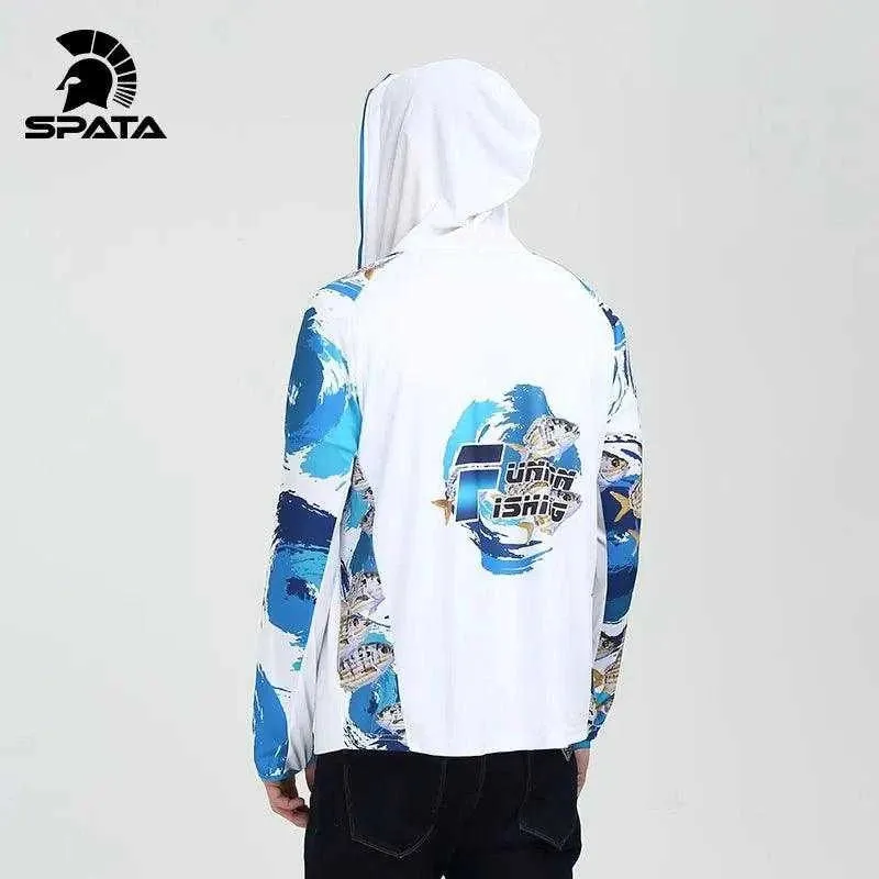 SPATA Long Sleeve Fishing Hooded Shirt Breathable and Moisture-Wicking Fabric