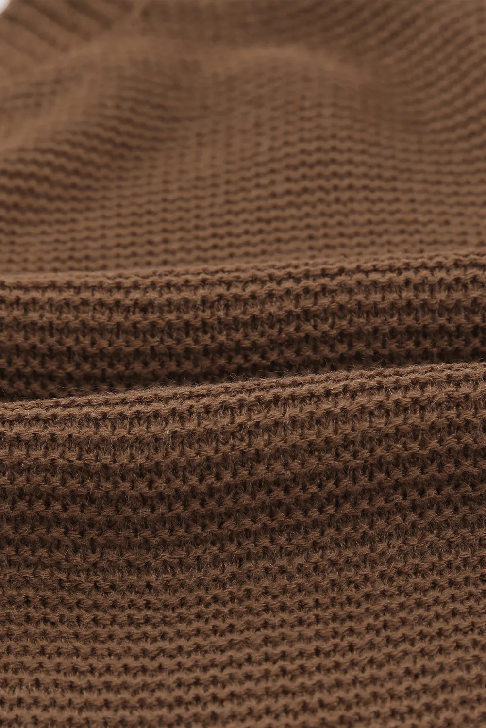 Splicing Buttoned Knitted Long Sleeve Sweater