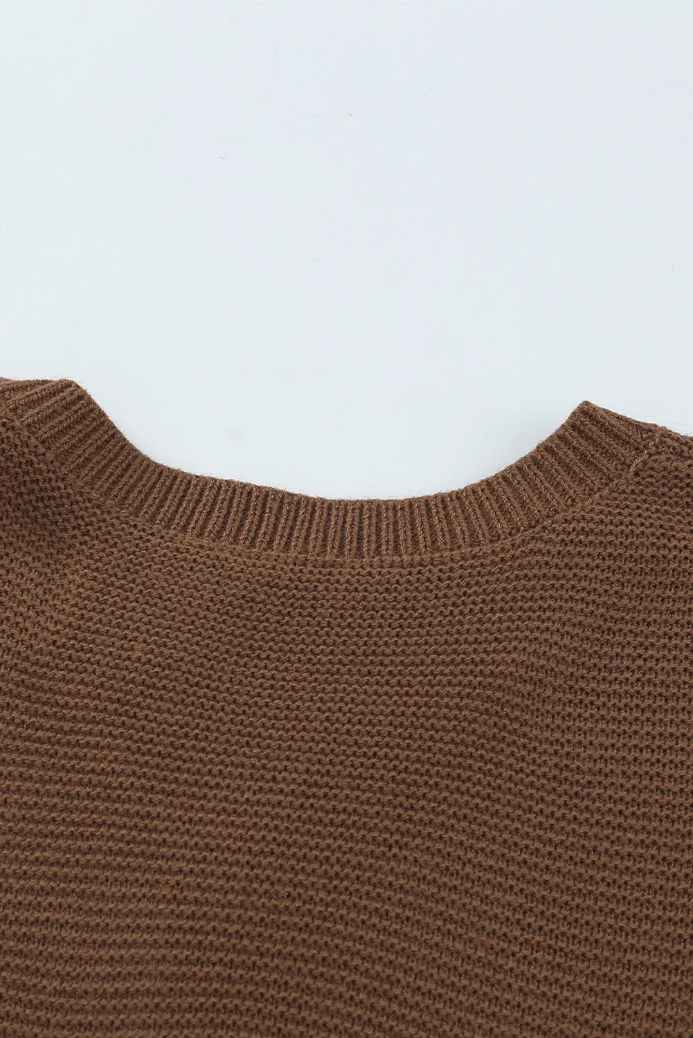 Splicing Buttoned Knitted Long Sleeve Sweater