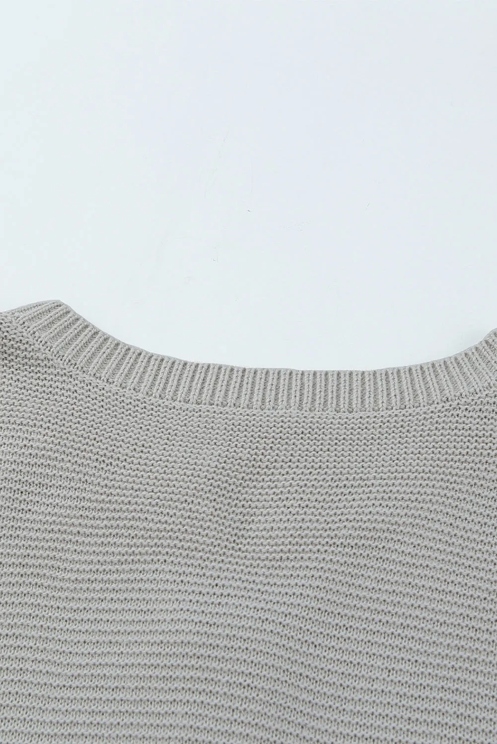 Splicing Buttoned Knitted Long Sleeve Sweater