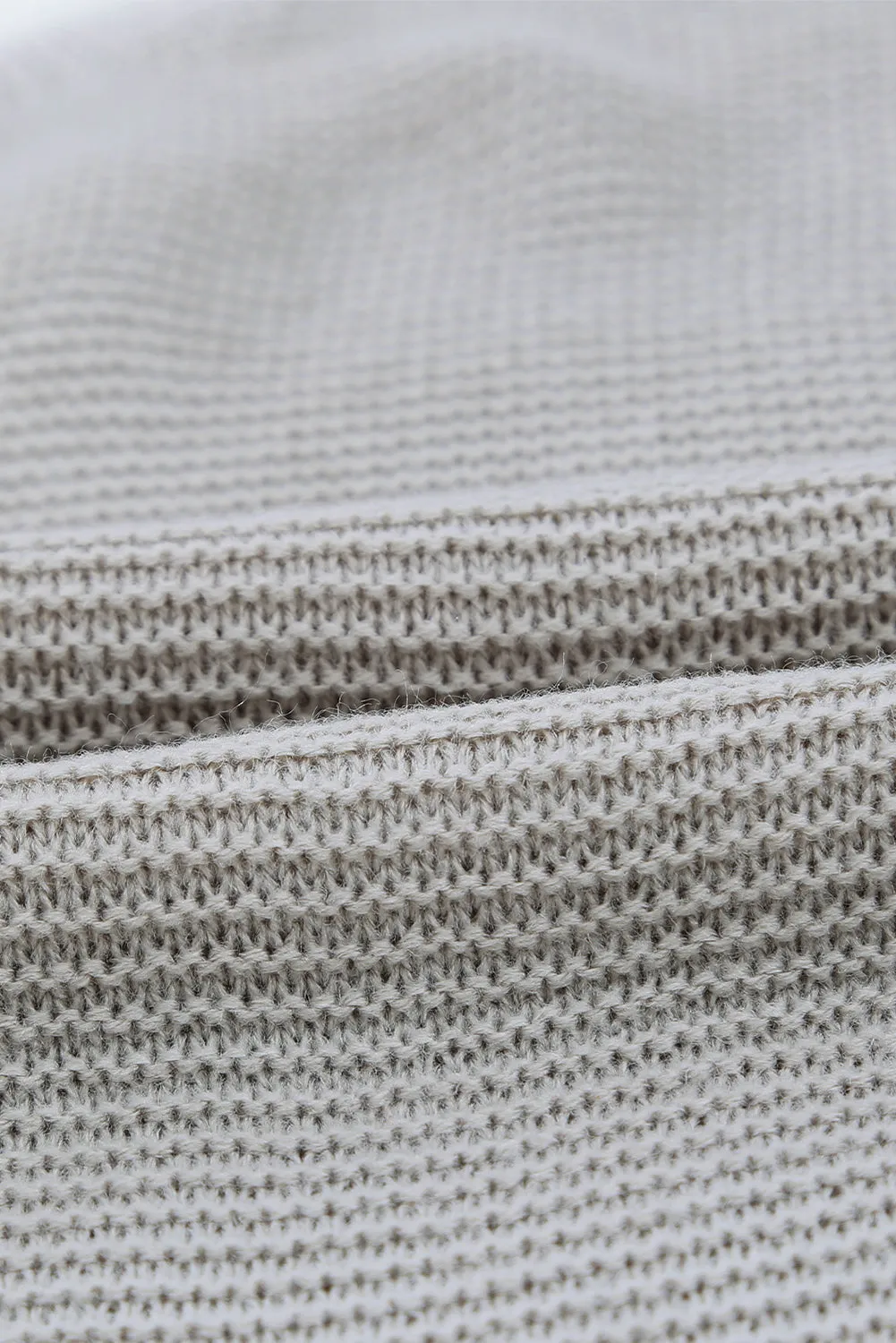 Splicing Buttoned Knitted Long Sleeve Sweater