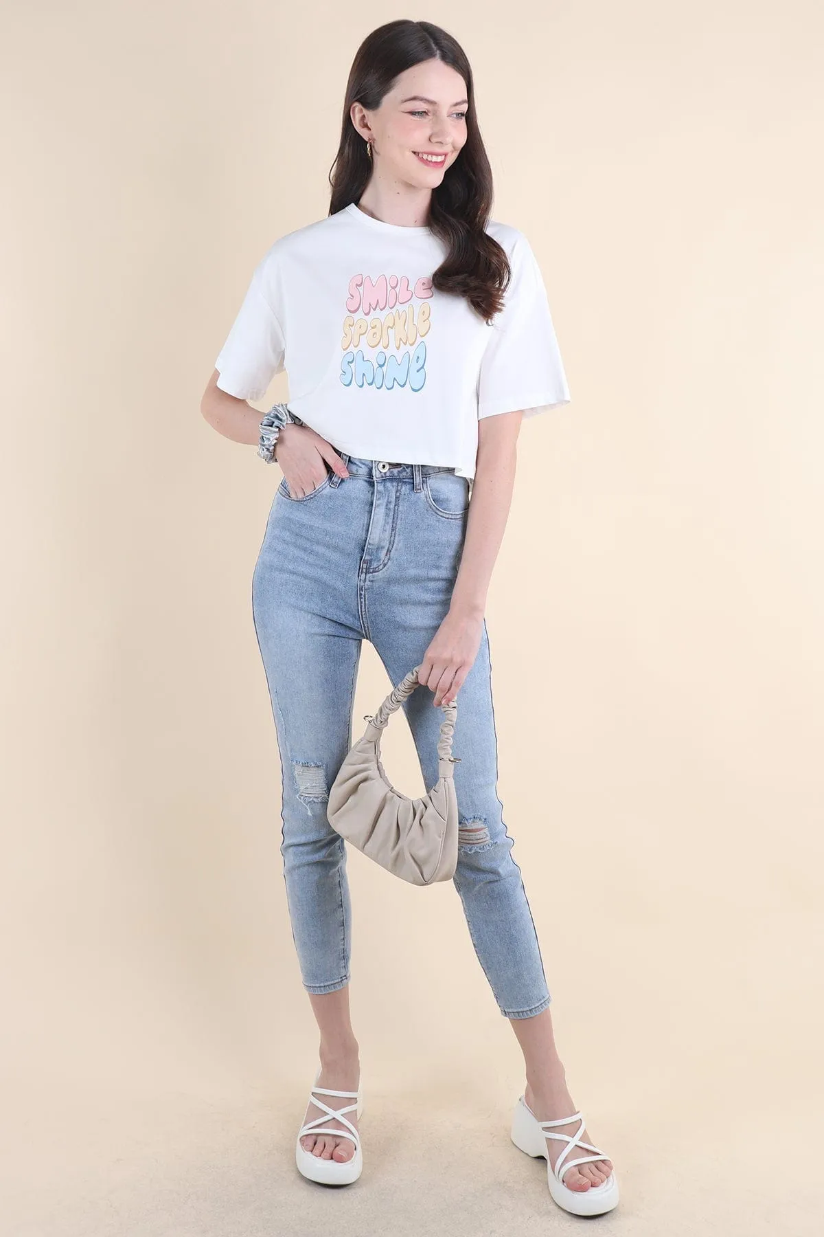 SSS BOXY TEE IN WHITE