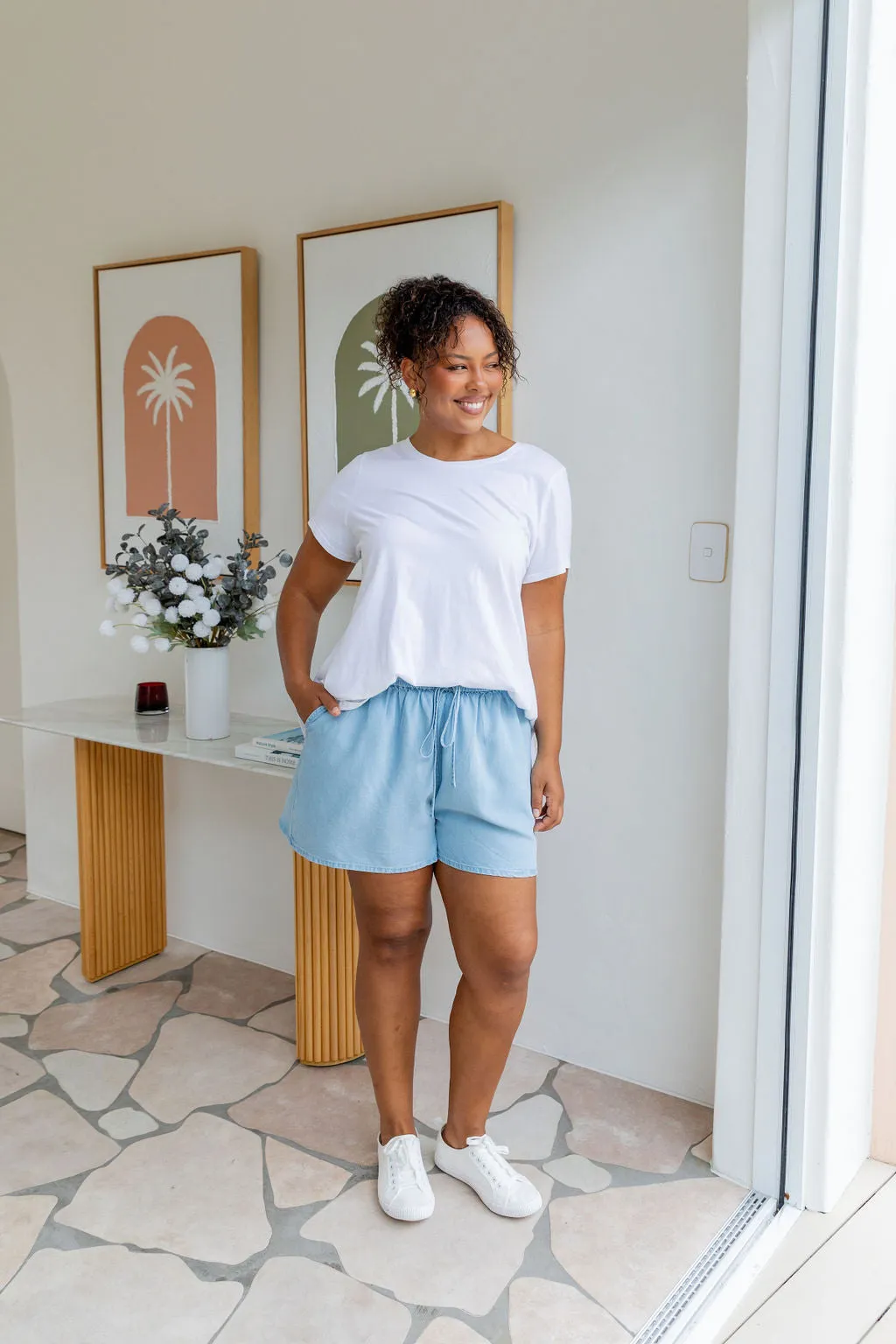 Stace Short in Light Blue
