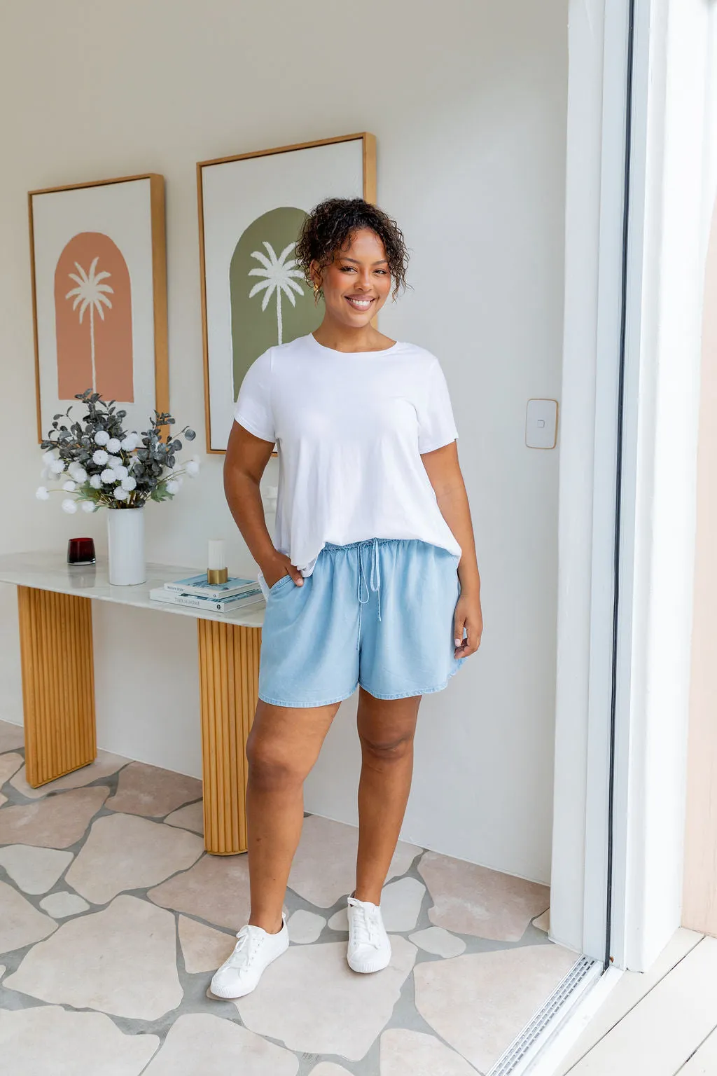 Stace Short in Light Blue