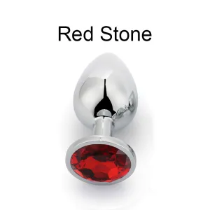 Stainless Steel Smooth Butt Plug | Red | Medium