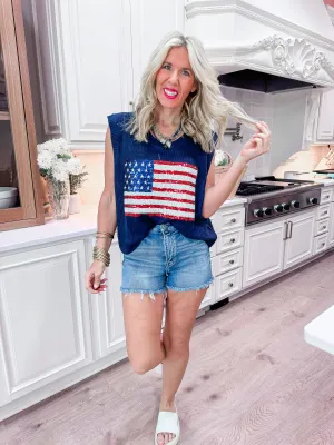 Star Spangled Cutie Sleeveless Knit Top