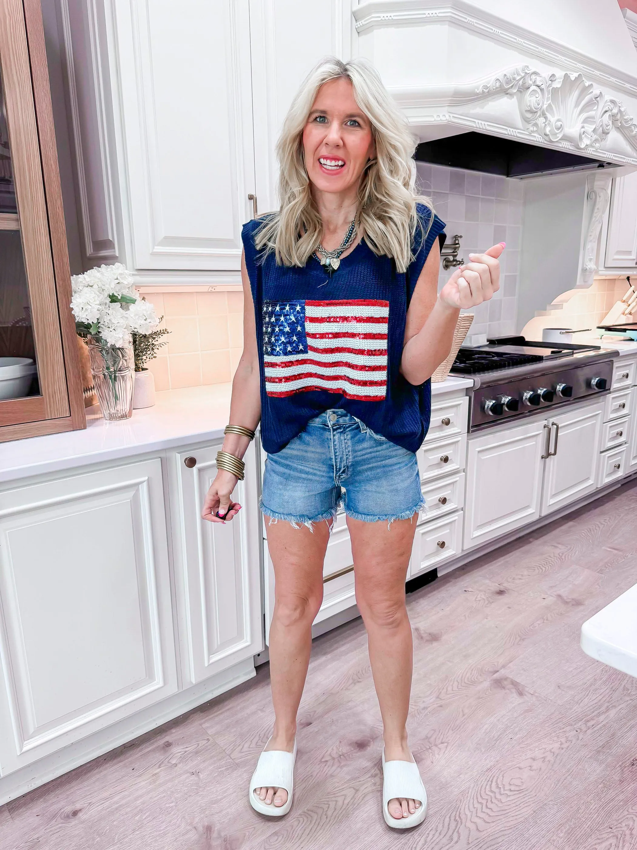 Star Spangled Cutie Sleeveless Knit Top