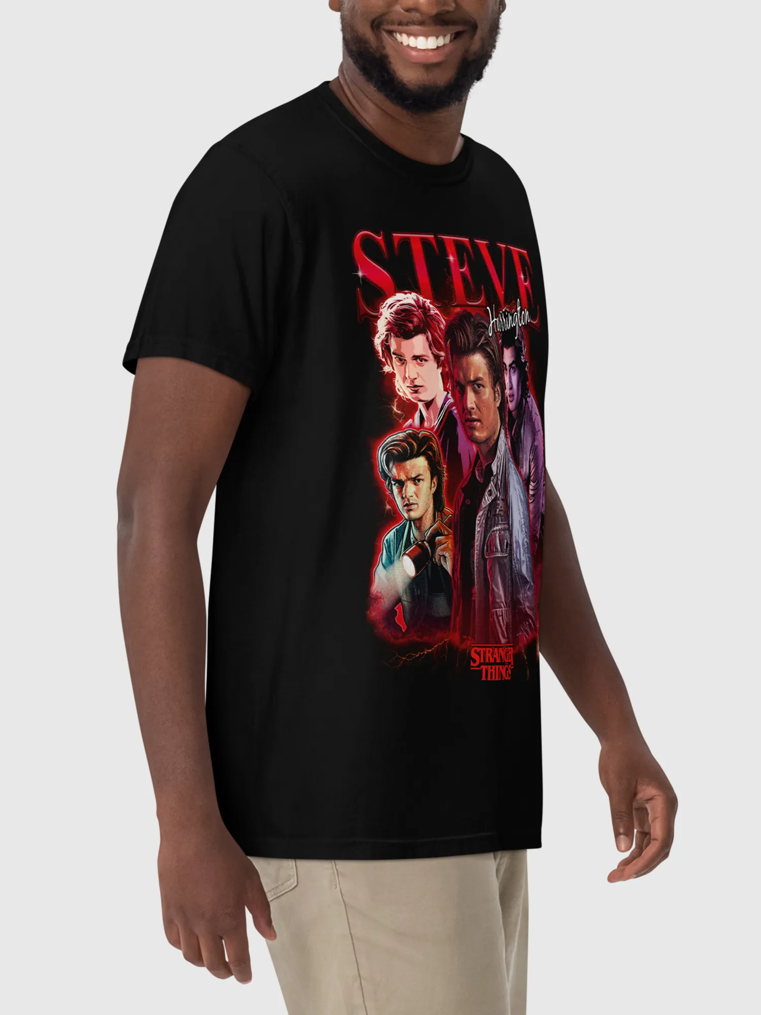 Stranger Things Steve Unisex T-Shirt [Black]