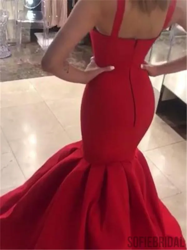 Strap Mermaid Prom Dresses, Satin Prom Dresses, Popular Prom Dresses, Cheap Prom Dresses, PD0618