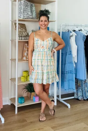 Striped Textured Mini Dress
