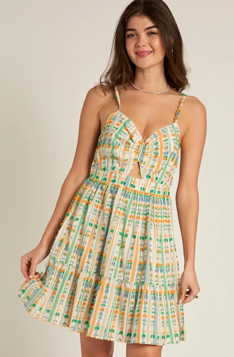 Striped Textured Mini Dress